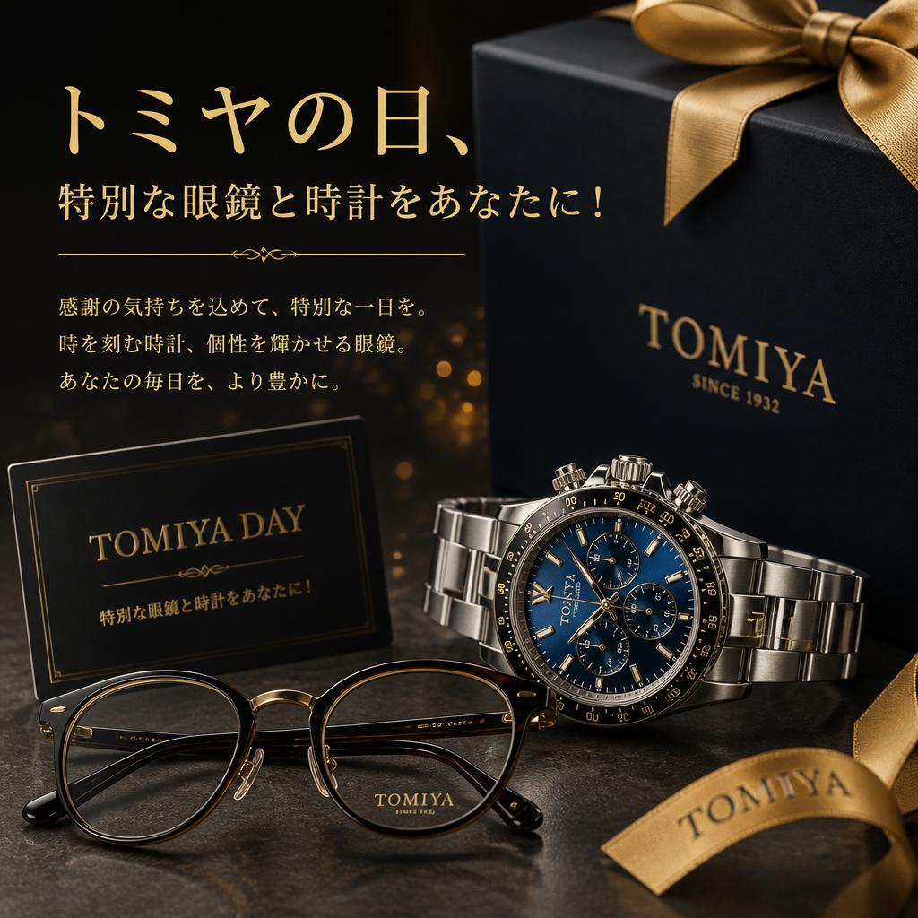 トミヤの日、特別な眼鏡と時計をあなたに！